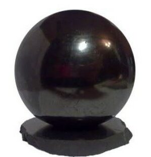 Sfera di Shungite lucida con supporto